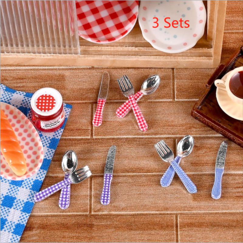 Kids Toys Kitchen Set - 3 takım Dollhouse Minyatür Mutfak Oyuncak