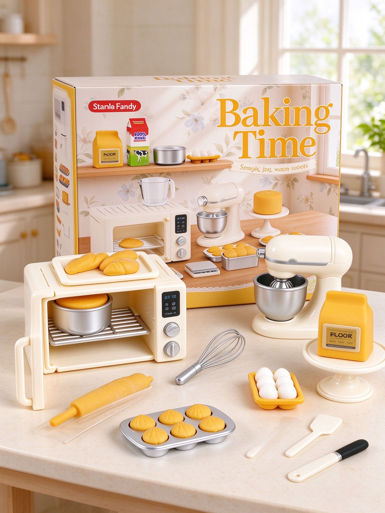 Kids Toys Kitchen Set - Mini Fırın Oyuncak Seti, Bebek Evi